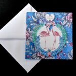 Antique Floral Flamingo - Anniversary Card