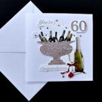 Celebration Bottles & Red Rose 60th Birthday Card